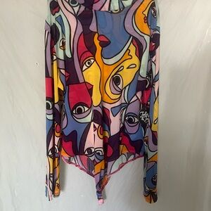 Colorful Abstract Print Bodysuit